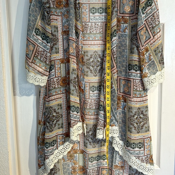 Fall Autumn Sheer Wrap Lace Hem - Picture 7 of 11